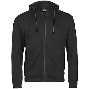 Tee Jays Ribbed Interlock Full Zip Hooded Sweatshirt - Black