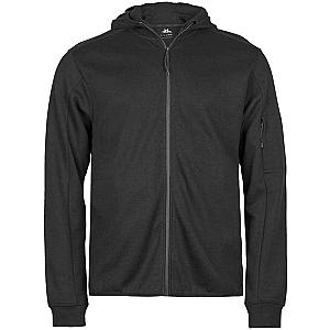 Tee Jays Athletic Hooded Full Zip Sweat Jacket - Black