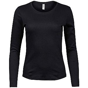 Tee Jays Ladies Long Sleeve Interlock T-Shirt - Black