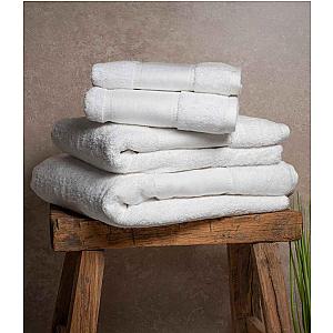 Towel City Organic Printable Border Guest Towel - White