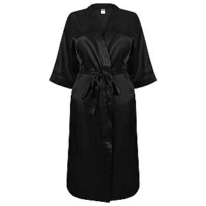 Towel City Ladies Satin Robe - Black