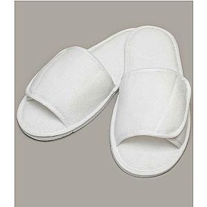 Towel City Open Toe Slippers - White