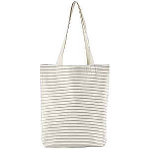 Westford Mill Striped Organic Cotton Tote Bag - Grey Stripe