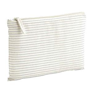 Westford Mill Striped Organic Cotton Accessory Pouch - Grey Stripe