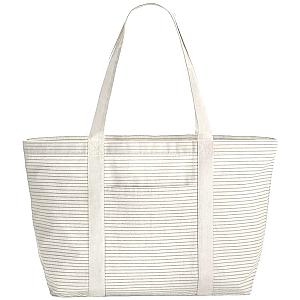 Westford Mill Striped Organic Cotton Shopper - Grey Stripe