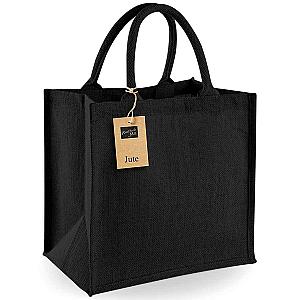 Westford Mill Jute Midi Tote Bag - Black/Black