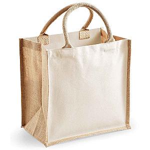Westford Mill Printers Midi Jute Tote Bag - Natural
