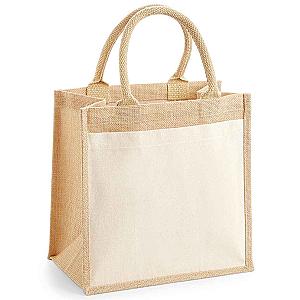 Westford Mill Pocket Jute Midi Tote Bag - Natural