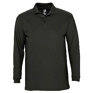 SOL'S Winter II Long Sleeve Cotton Piqué Polo Shirt - Black