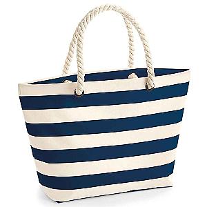Westford Mill Nautical Beach Bag - Natural/Navy