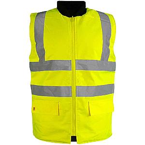Warrior Hi-Vis Reversible Bodywarmer - Fluorescent Yellow