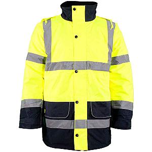Warrior Hi-Vis Contrast Traffic Jacket - Fluorescent Yellow