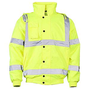 Warrior Hi-Vis Bomber Jacket - Fluorescent Yellow
