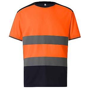 Yoko Hi-Vis Two Tone T-Shirt - Orange/Navy