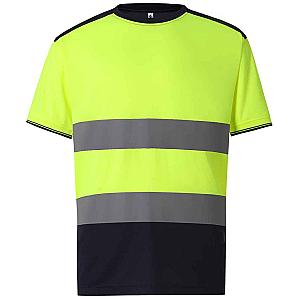 Yoko Hi-Vis Two Tone T-Shirt - Yellow/Navy