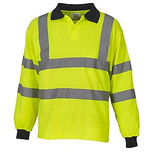 Yoko Hi-Vis Long Sleeve Polo Shirt - Yellow