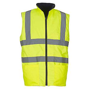 Yoko Hi-Vis Reversible Fleece Bodywarmer - Yellow