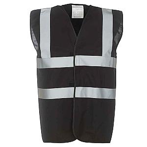 Yoko Hi-Vis Two Band and Braces Waistcoat - Black