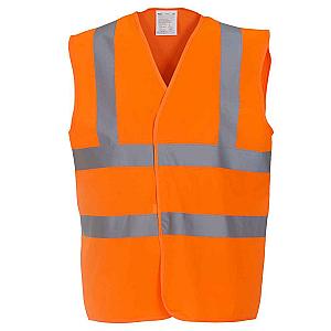Yoko Hi-Vis Two Band and Braces Waistcoat - Orange