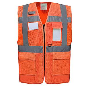 Yoko Hi-Vis Top Cool Open Mesh Executive Waistcoat - Orange