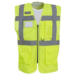 Yoko Hi-Vis Top Cool Open Mesh Executive Waistcoat - Yellow
