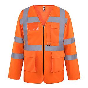 Yoko Hi-Vis Executive Long Sleeve Waistcoat - Orange