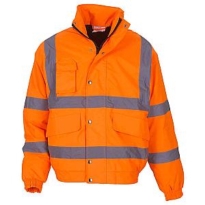 Yoko Hi-Vis Classic Bomber Jacket - Orange