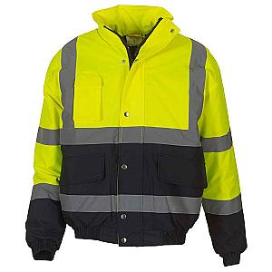Yoko Hi-Vis Two Tone Bomber Jacket - Yellow/Navy