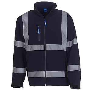 Yoko Hi-Vis Soft Shell Jacket - Navy