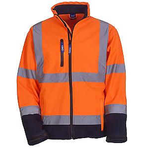Yoko Hi-Vis Soft Shell Jacket - Orange/Navy
