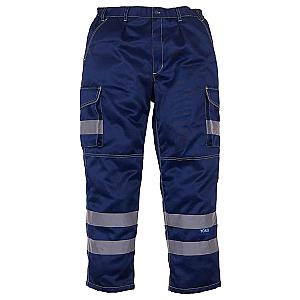 Yoko Hi-Vis Cargo Trousers with Knee Pad Pockets - Navy