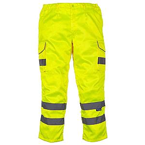 Yoko Hi-Vis Cargo Trousers with Knee Pad Pockets - Yellow