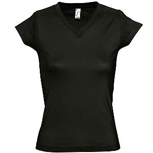 SOL'S Ladies Moon V Neck T-Shirt - Deep Black