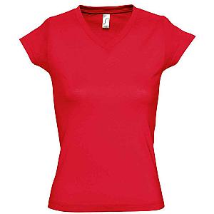 SOL'S Ladies Moon V Neck T-Shirt - Red