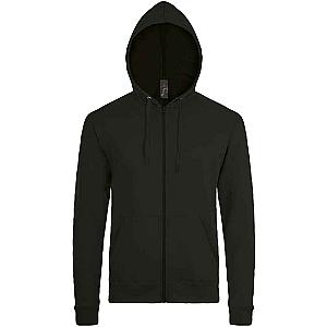 SOL'S Stone Zip Hooded Sweatshirt - Black