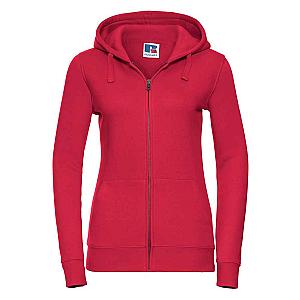 Russell Ladies Authentic Zip Hooded Sweatshirt - Classic Red