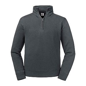 Russell Authentic Zip Neck Sweatshirt - Convoy Grey