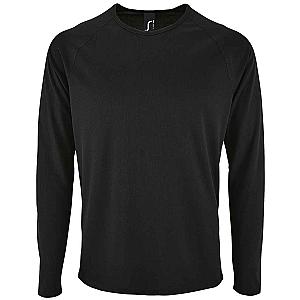 SOL'S Sporty Long Sleeve Performance T-Shirt - Black