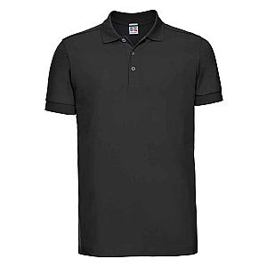 Russell Stretch Piqué Polo Shirt - Black