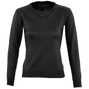 SOL'S Ladies Galaxy Cotton Acrylic V Neck Sweater - Black