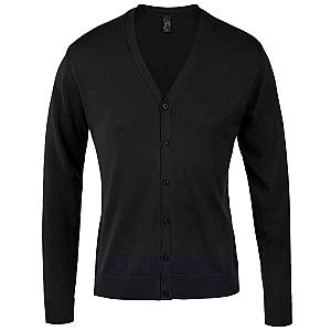SOL'S Golden Cotton Acrylic V Neck Cardigan - Black