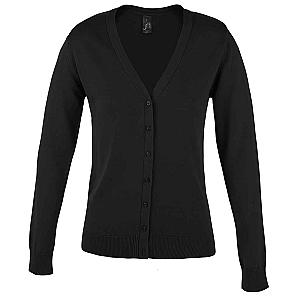 SOL'S Ladies Golden Cotton Acrylic V Neck Cardigan - Black