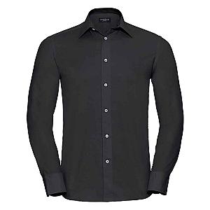 Russell Collection Long Sleeve Tailored Oxford Shirt - Black