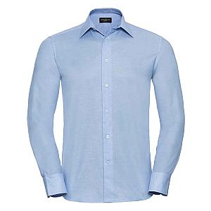 Russell Collection Long Sleeve Tailored Oxford Shirt - Oxford Blue