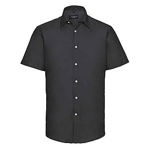 Russell Collection Short Sleeve Tailored Oxford Shirt - Black