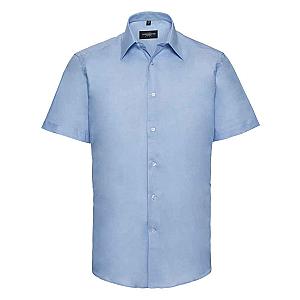 Russell Collection Short Sleeve Tailored Oxford Shirt - Oxford Blue