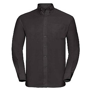Russell Collection Long Sleeve Easy Care Oxford Shirt - Black
