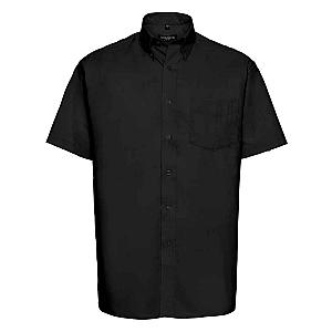 Russell Collection Short Sleeve Easy Care Oxford Shirt - Black