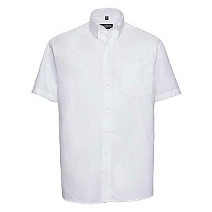 Russell Collection Short Sleeve Easy Care Oxford Shirt - White