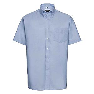 Russell Collection Short Sleeve Easy Care Oxford Shirt - Oxford Blue